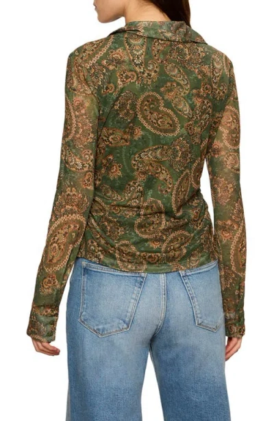 Sanctuary Juno Button Front Shirt In Green