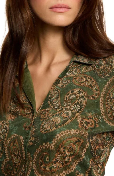 Sanctuary Juno Button Front Shirt In Green