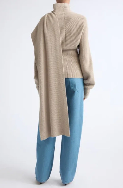 Ossou Wright Wool & Cashmere Sweater In Neutral
