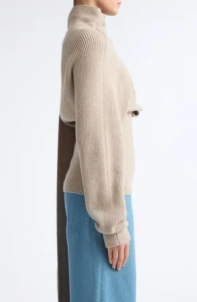 Ossou Wright Wool & Cashmere Sweater In Neutral