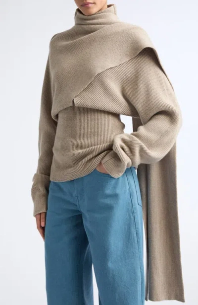 Ossou Wright Wool & Cashmere Sweater In Neutral