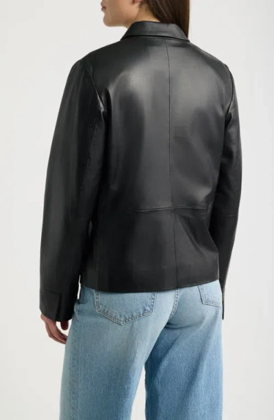 Bernardo Leather Blazer In Window Pane
