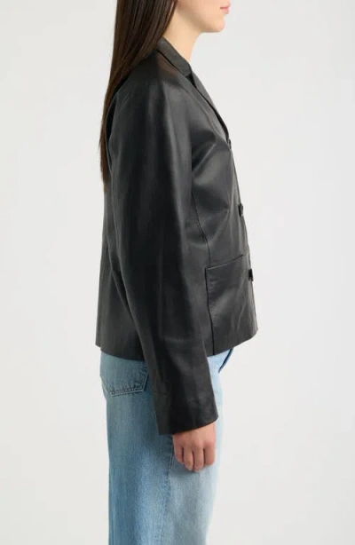 Bernardo Leather Blazer In Window Pane