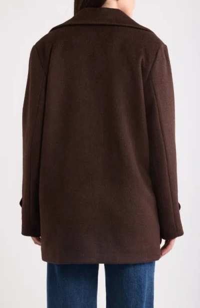 Bernardo Wool Blend Coat In Seal Brown