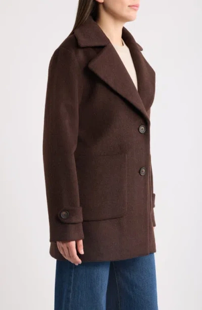 Bernardo Wool Blend Coat In Seal Brown