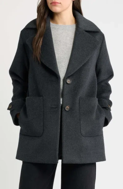 Bernardo Wool Blend Coat In Black