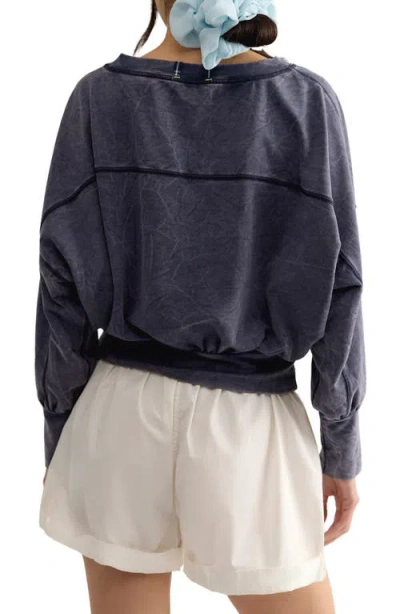 Free People Better Together Ruched Sweatshirt In Multi