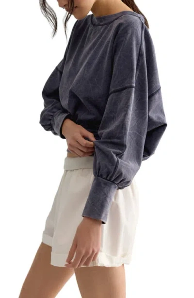 Free People Better Together Ruched Sweatshirt In Multi