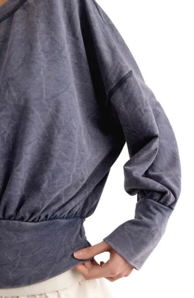 Free People Better Together Ruched Sweatshirt In Multi