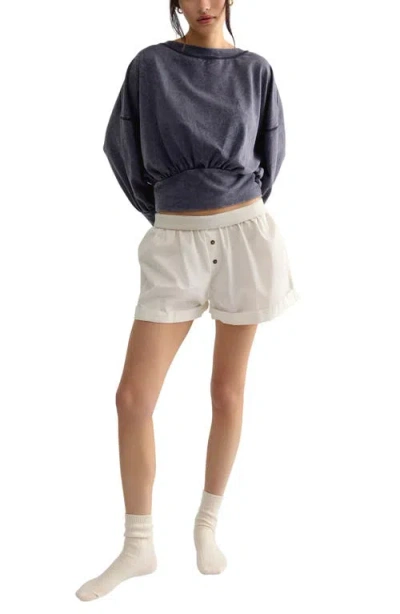 Free People Better Together Ruched Sweatshirt In Multi