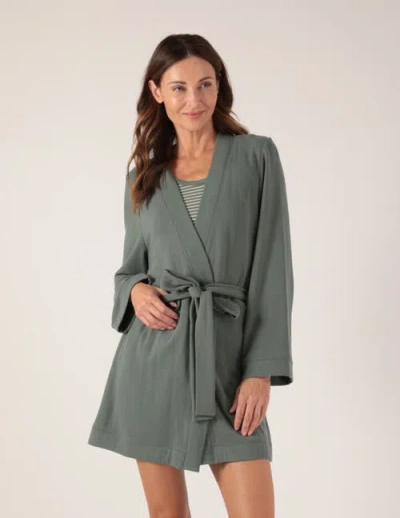 Softflex Cloud Fleece Robe In Basil
