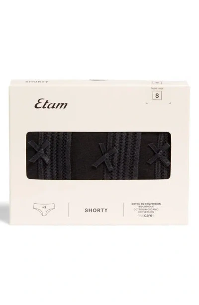 Etam Jack 3-pack Lace Trim Shorty Briefs In Multi