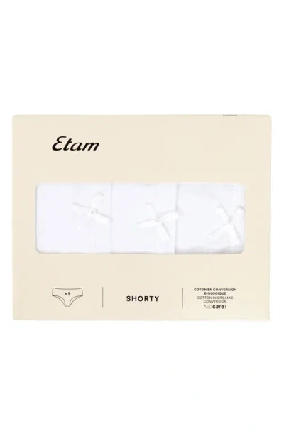 Etam 3-pack Shorty Briefs In White