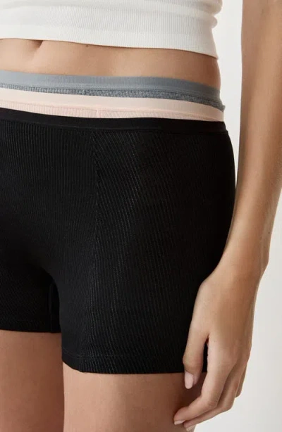 Etam 3-pack Ribbed Cotton Boxers In Multi
