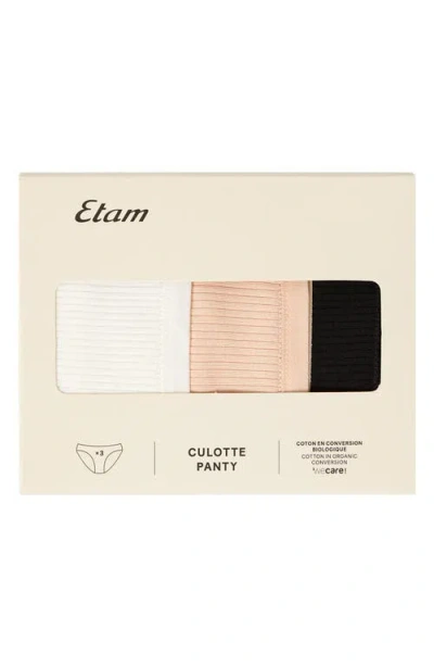 Etam John 3-pack Ribbed Bikini Briefs In Blush