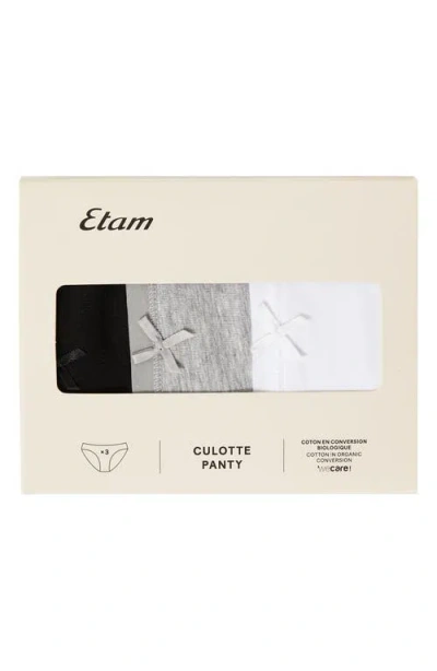 Etam Jack 3-pack Bikini Panties In Grey Multicolor