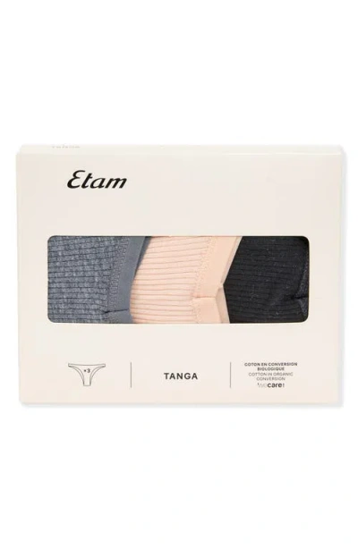 Etam 3-pack Rib Thongs In Multi