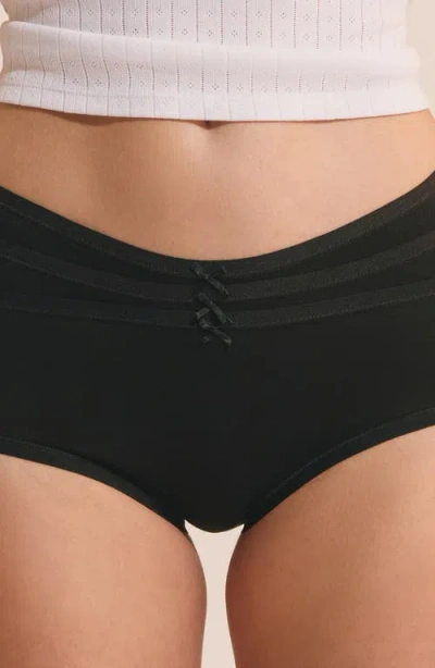 Etam 3-pack Shorty Briefs In Black