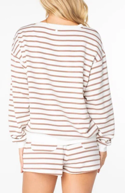 Roxy Surfing By Moonlight Stripe Sweatshirt In White