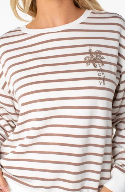 Roxy Surfing By Moonlight Stripe Sweatshirt In White