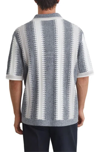 Reiss Dale Stripe Button-front Sweater In White