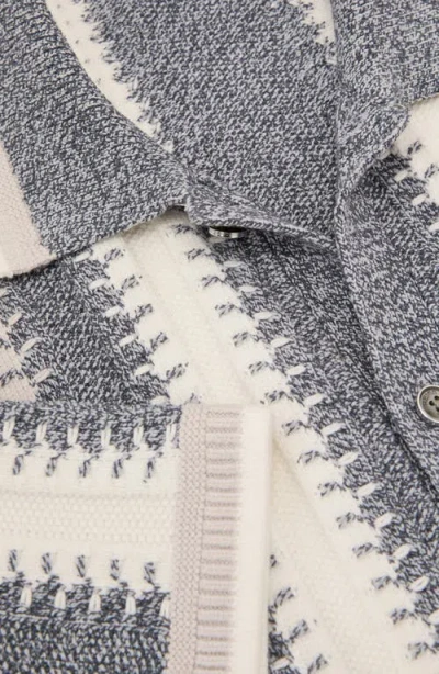 Reiss Dale Stripe Button-front Sweater In White