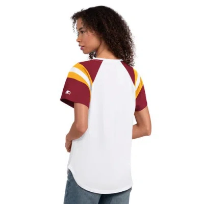 Starter White Washington Commanders Game On Notch Neck T-shirt In White