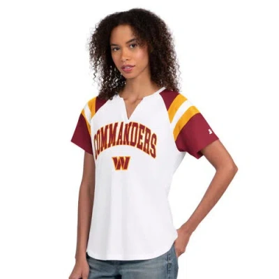 Starter White Washington Commanders Game On Notch Neck T-shirt In White