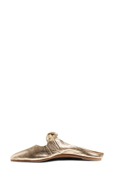 Beek Noddy Leather Flat Mule In Gold