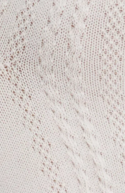 Stems Pointelle Crew Socks In White