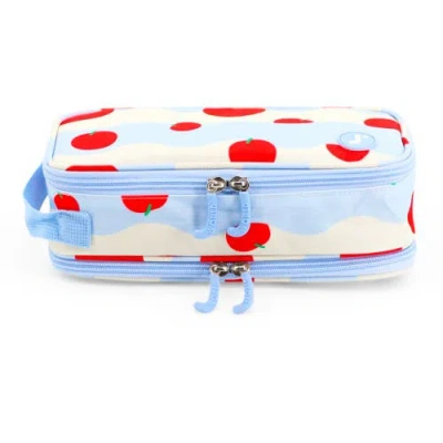 J World Doodle Pencil Case With Handle Strap In Floating Apple