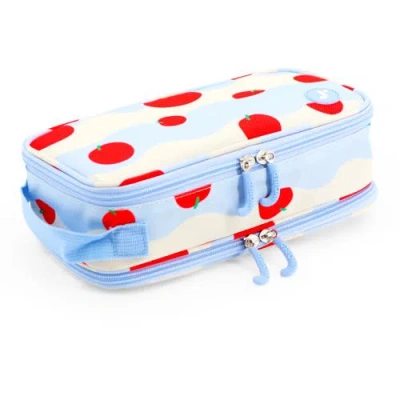 J World Doodle Pencil Case With Handle Strap In Floating Apple