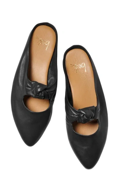Beek Noddy Leather Flat Mule In Black
