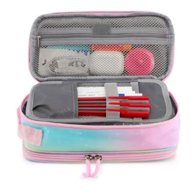 J World Doodle Pencil Case With Handle Strap In Aurora