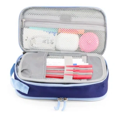 J World Doodle Pencil Case With Handle Strap In Navy