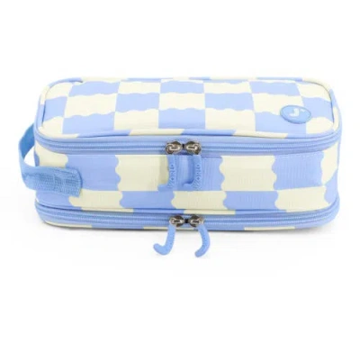 J World Doodle Pencil Case With Handle Strap In Wiggle Blue