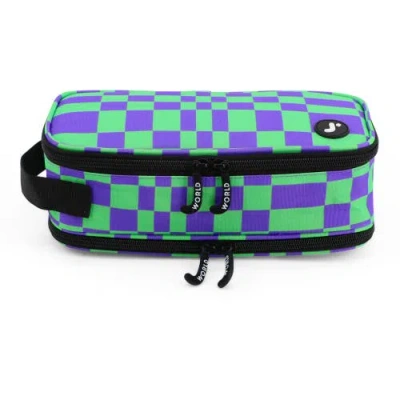 J World Doodle Pencil Case With Handle Strap In Pixel Checkers