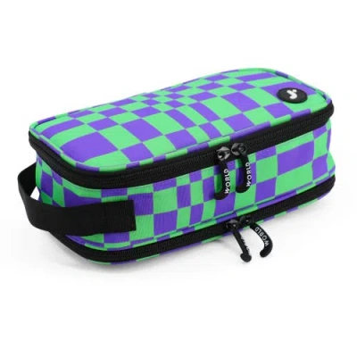 J World Doodle Pencil Case With Handle Strap In Pixel Checkers