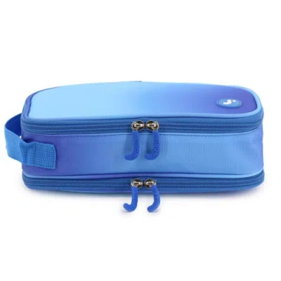 J World Doodle Pencil Case With Handle Strap In Blue Gradient