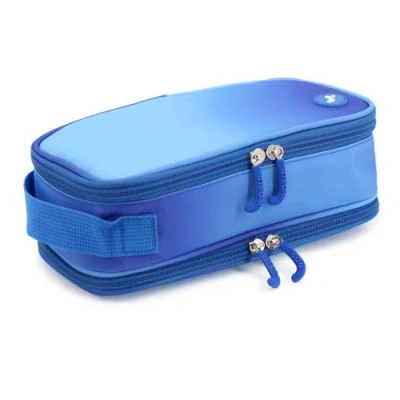 J World Doodle Pencil Case With Handle Strap In Blue Gradient