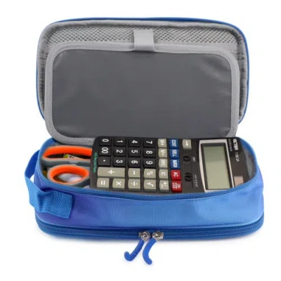 J World Doodle Pencil Case With Handle Strap In Blue Gradient