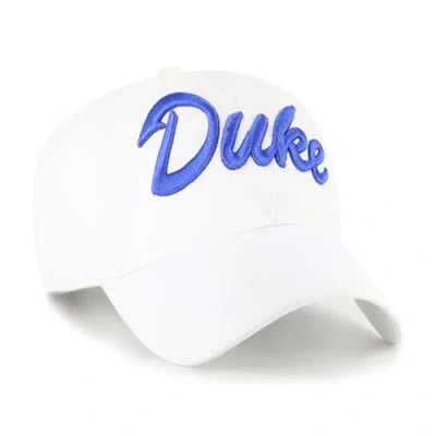 47 Brand '47 White Duke Blue Devils Clean Up Adjustable Hat In White