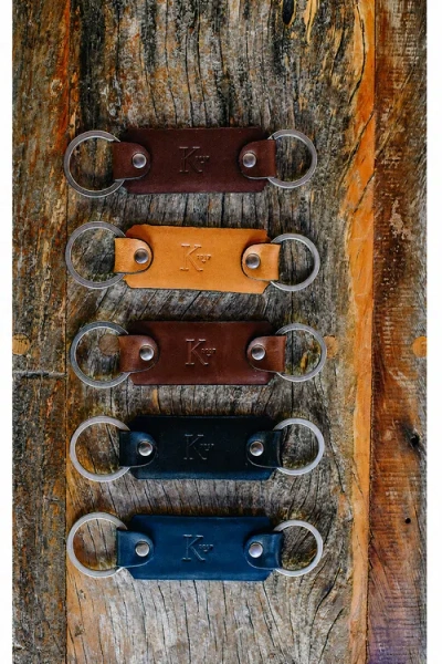 Korchmar Irwin Leather Double Loop Key Chain In Espresso