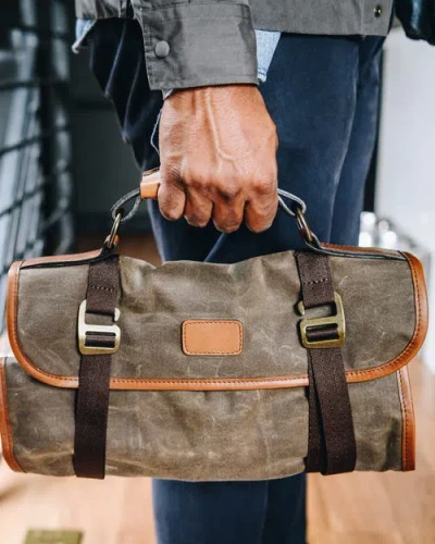 Korchmar Ramsey Waxed Canvas Tool Roll In Olive