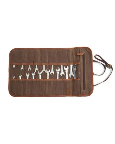 Korchmar Ramsey Waxed Canvas Tool Roll In Olive