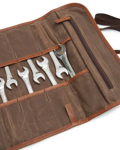 Korchmar Ramsey Waxed Canvas Tool Roll In Olive