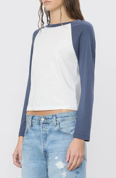Éterne Eterne Raglan Baseball T-shirt In Ivory/washed Navy