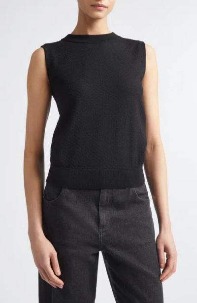 Eleventy Sleeveless Wool Blend Knit Shell In Black