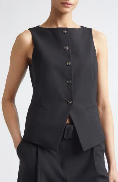 Eleventy Collarless Buttoned Vest In 22 Black