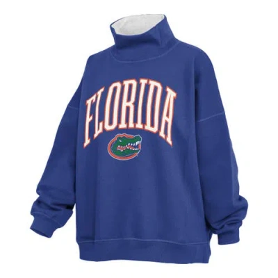 Pressbox Royal Florida Gators Oversized Mock Neck Sweatshirt In Blue